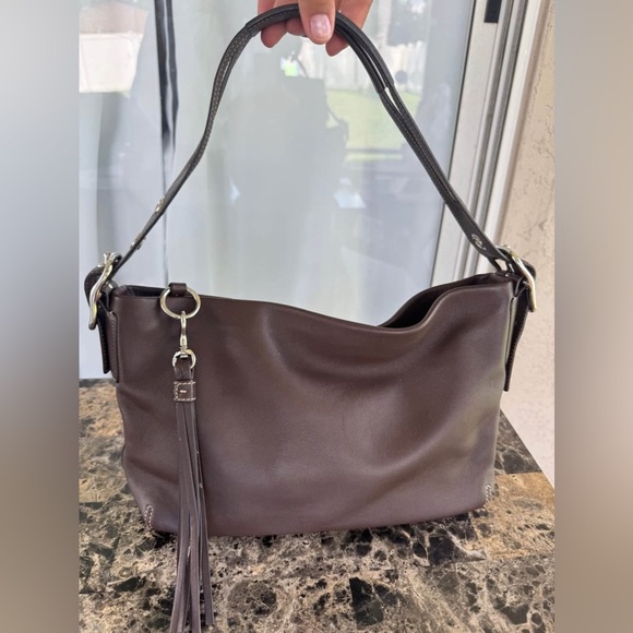 Coach Handbags - Leather Brown Coach East West Legacy Tassel
